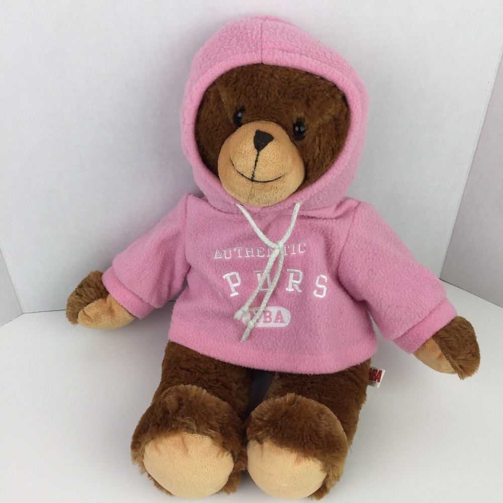 2006‎ NBA San Antonio Spurs Plush Bear W/Pink Fleece Hoodie 20" Basketball